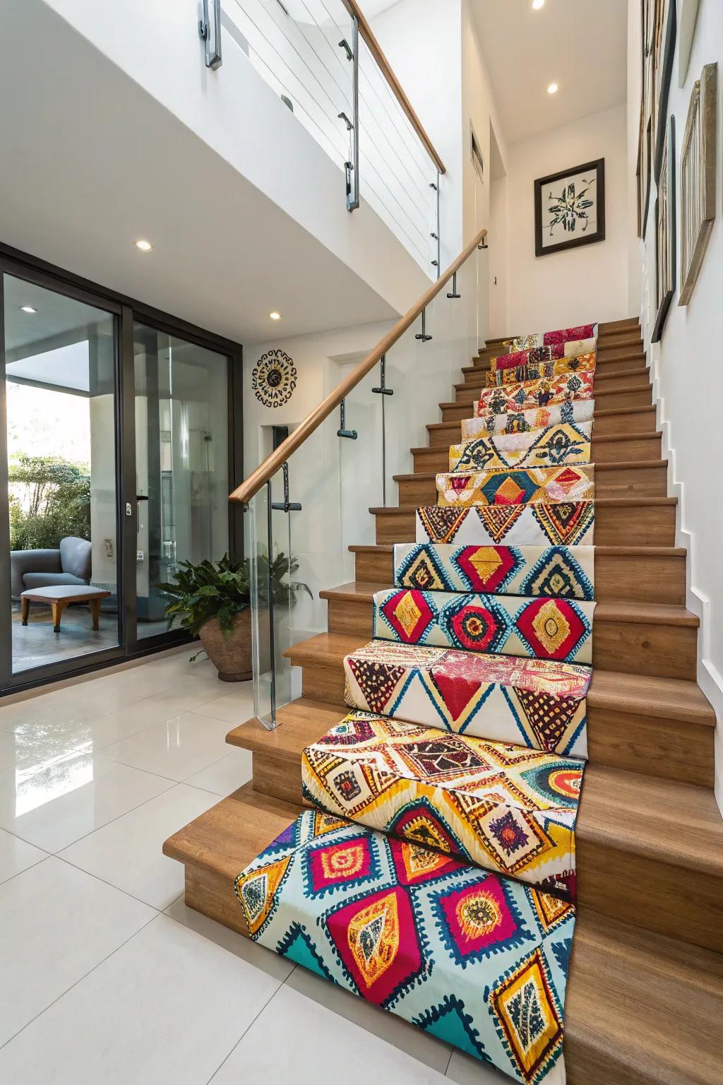 The right floor covering can add comfort and flair to stairways.