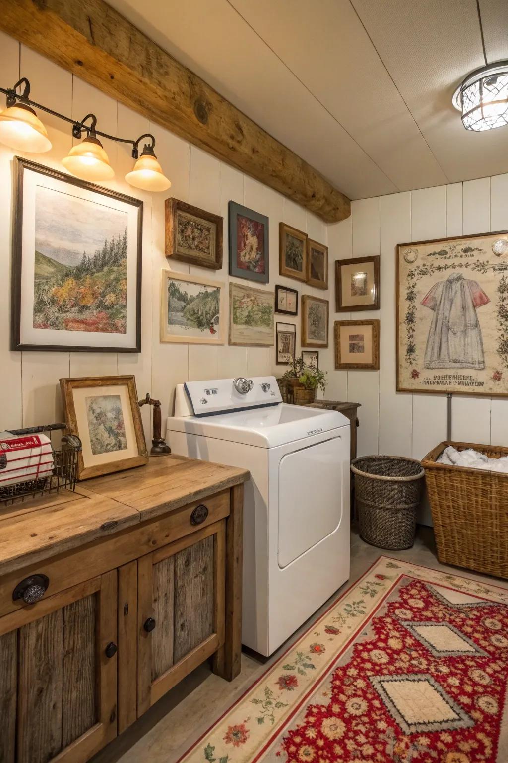 Retro art injects a splash of individuality into your washroom.