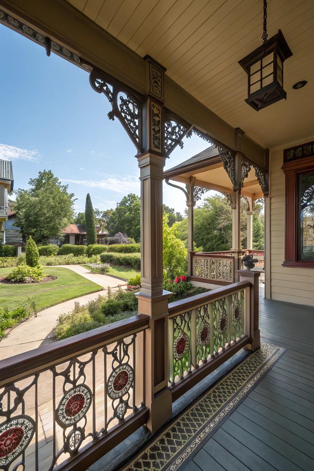 Artistic railings introduce a dash of creativity.