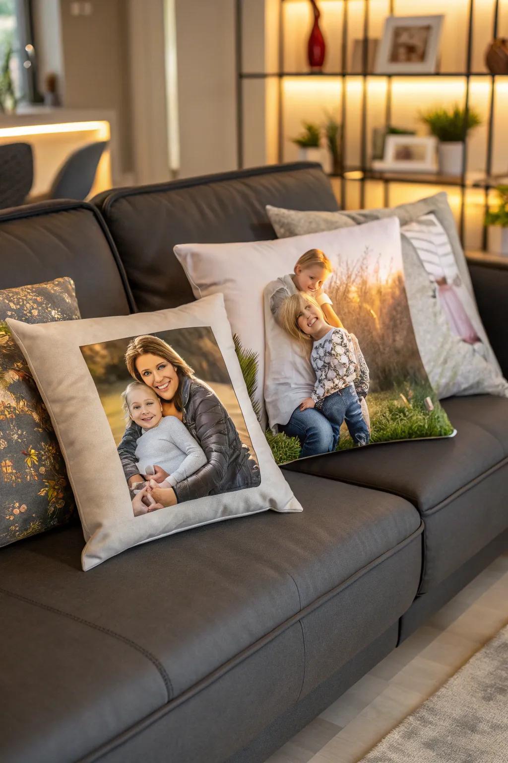 Bespoke cushion covers extend a cozy and personal decor update.
