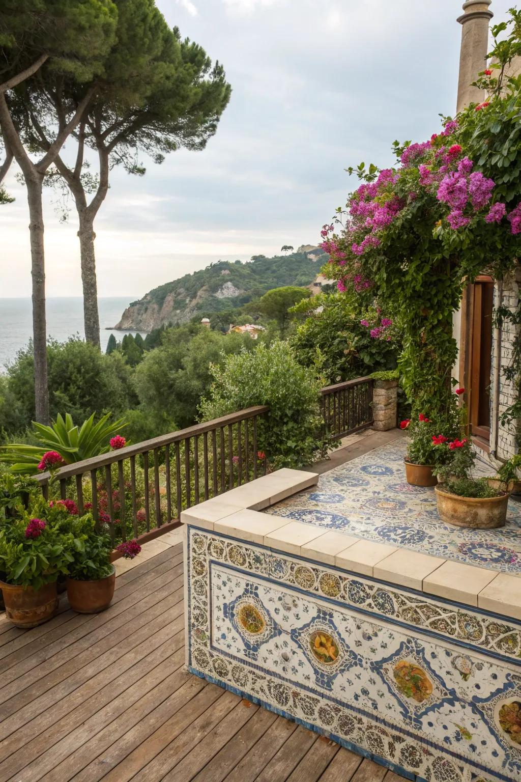 Tessellation fascia infuses your deck with vibrant, Mediterranean charm.