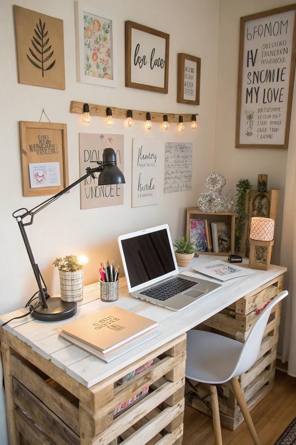 Elevate your productivity with a chic skid study area.