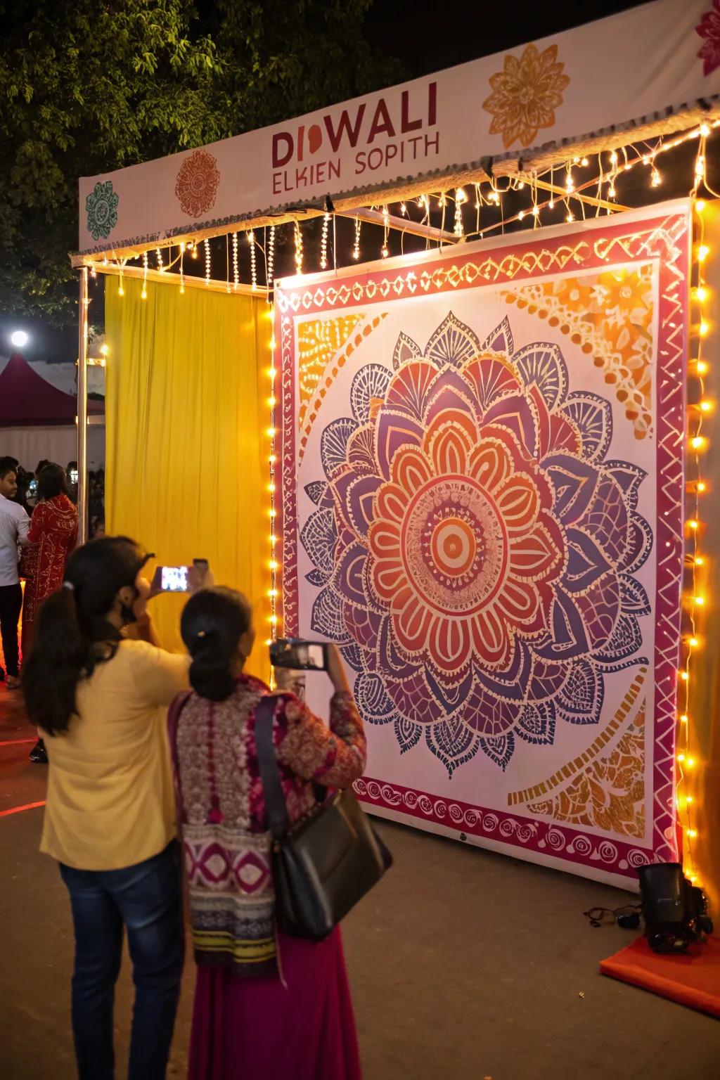 Artistic geometric configuration patterns adding a spiritual impression to the booth.