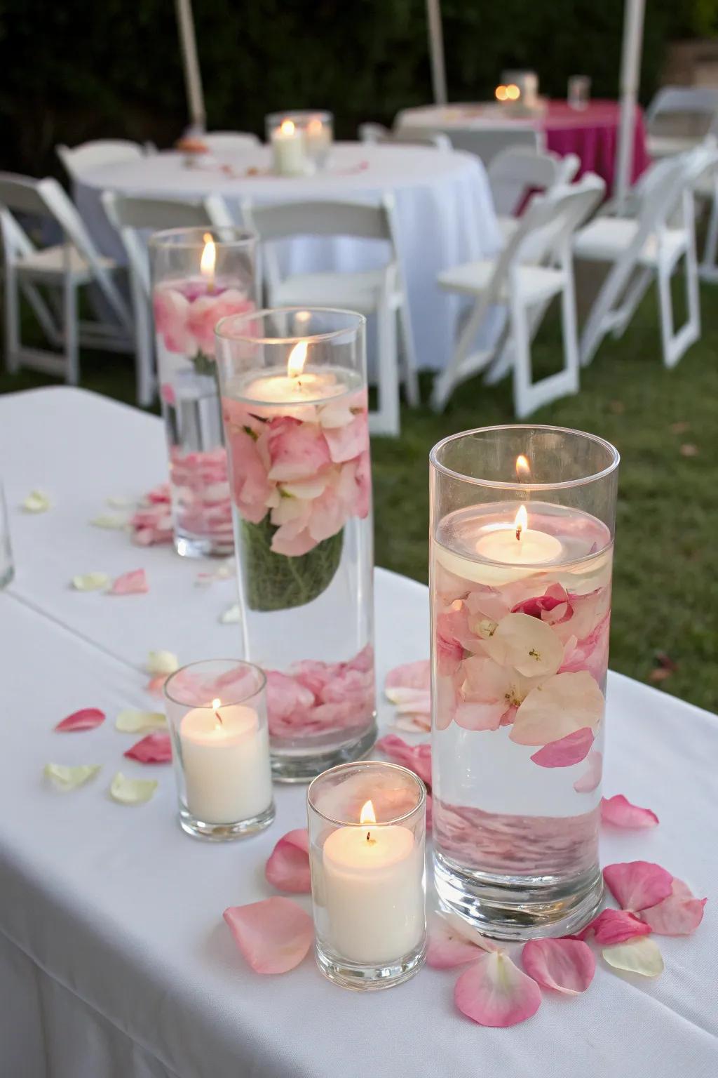 Magical drifting light centerpieces.