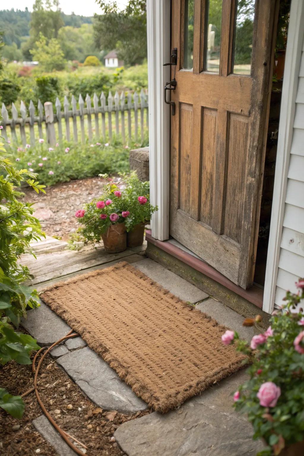 Rustic doormats bring countryside charm to any doorway