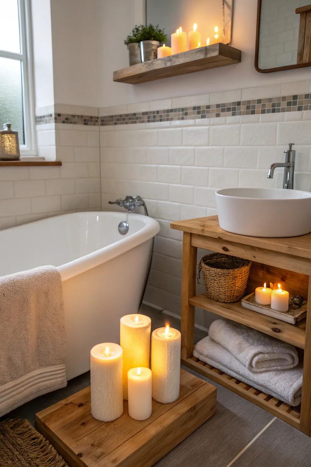 Add warmth with LED candles.