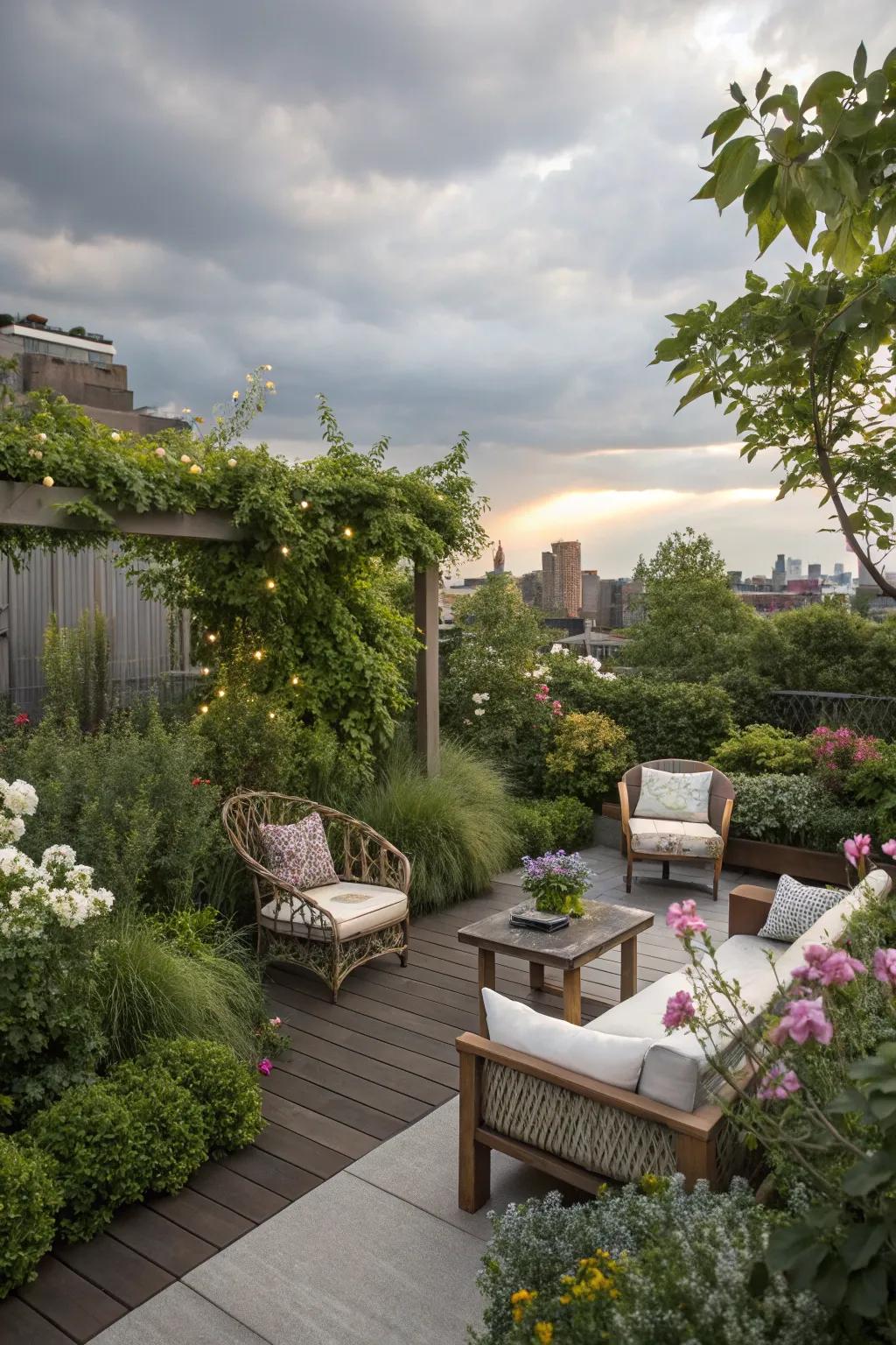 A sky-high garden providing a serene escape.