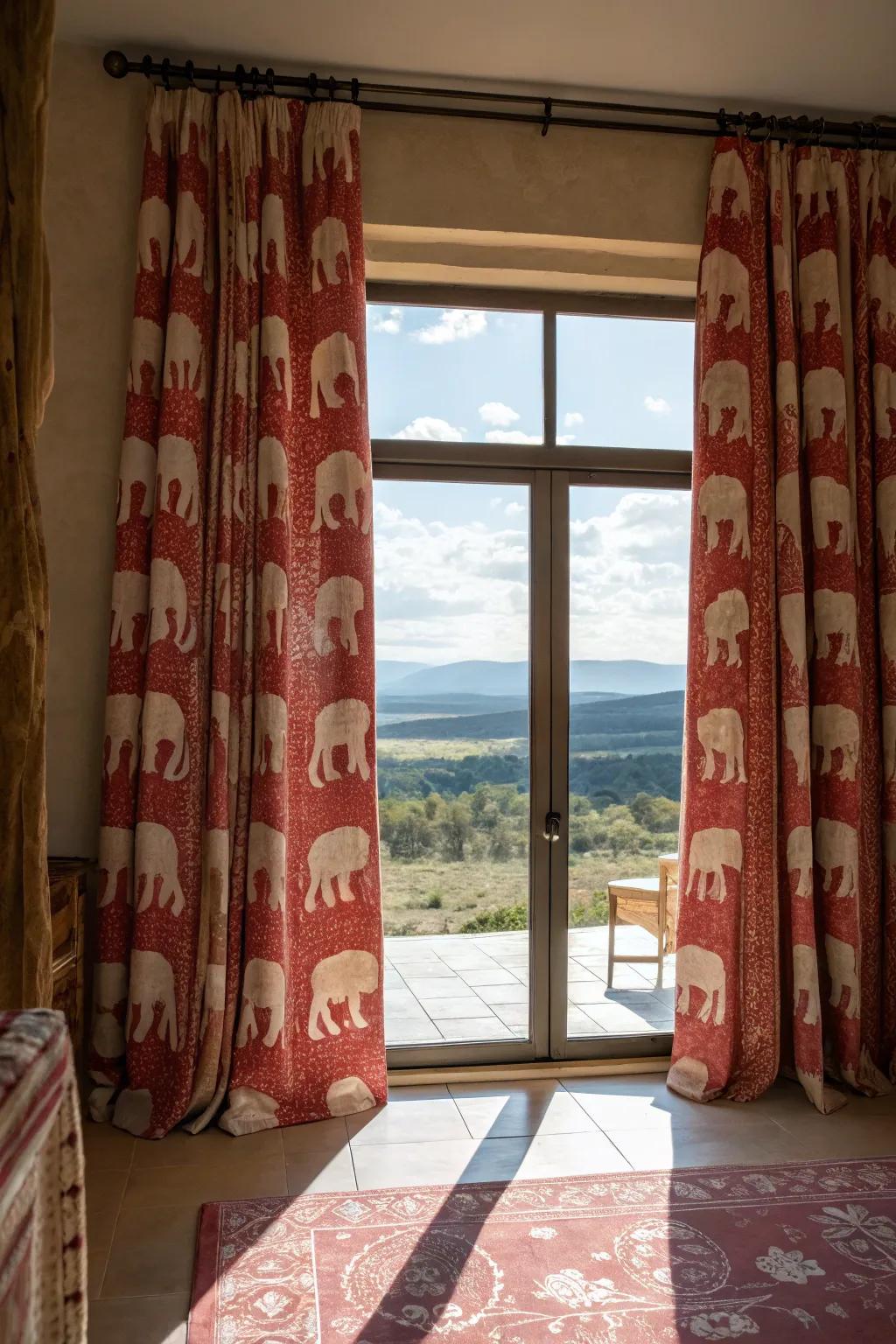 Pachyderm design drapes offer a bold and cohesive look to any space.
