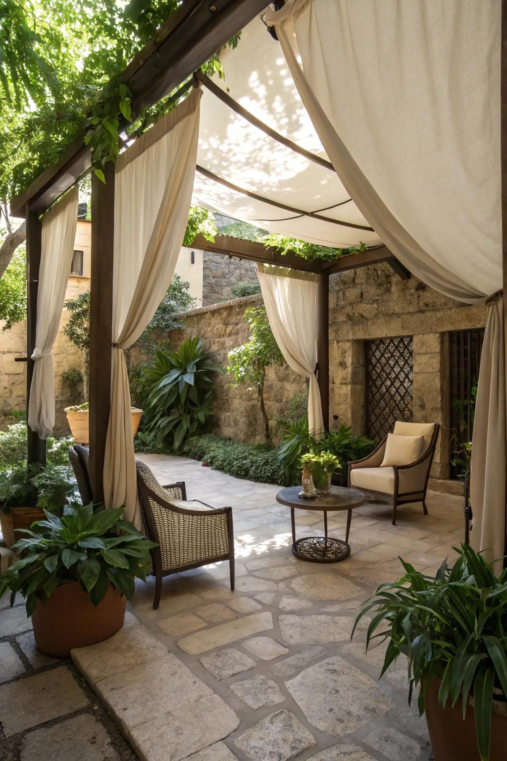 Retain coolness with shade resolutions like canopies or awnings.