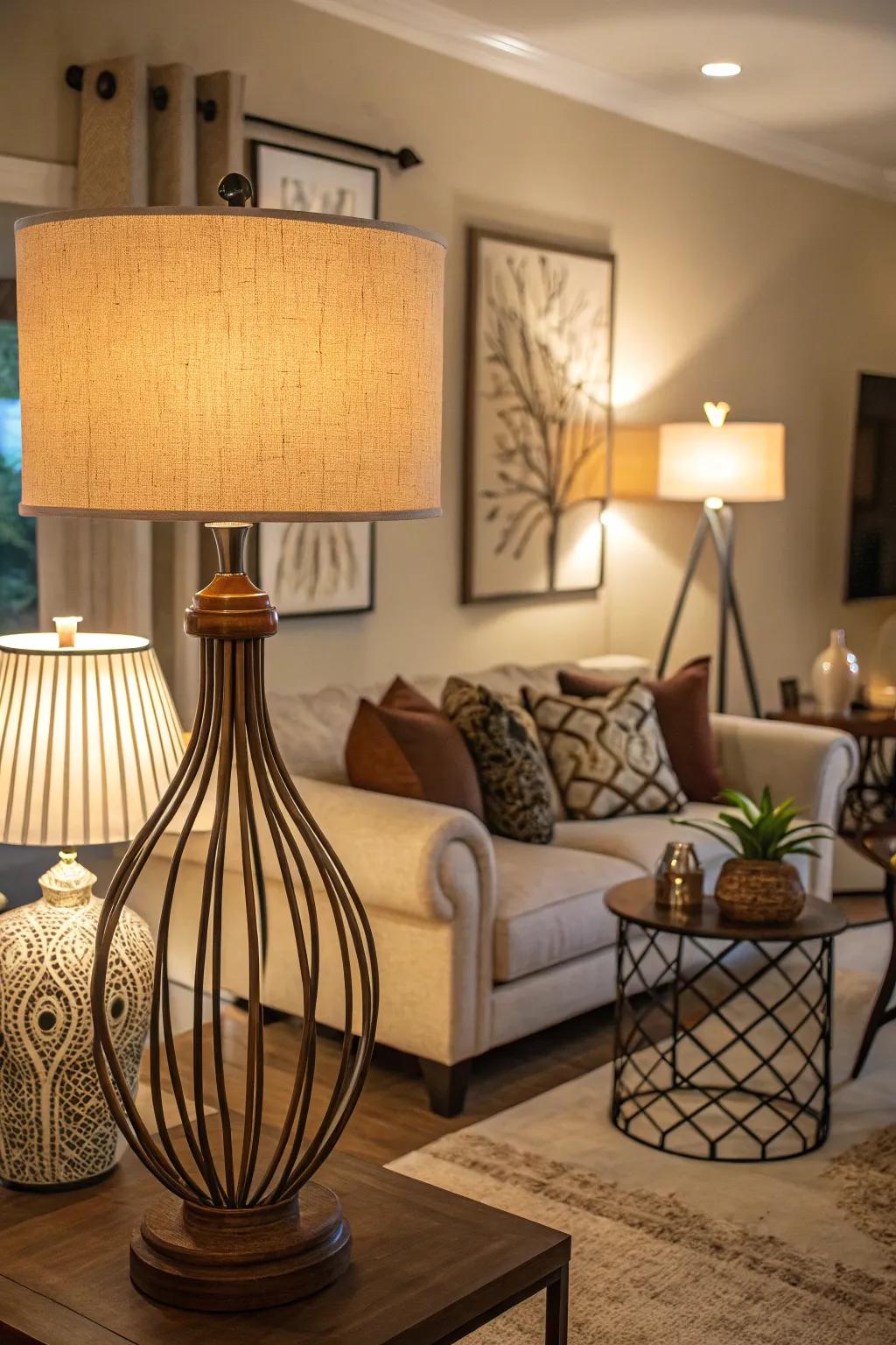 Highlight areas with showcase lighting.