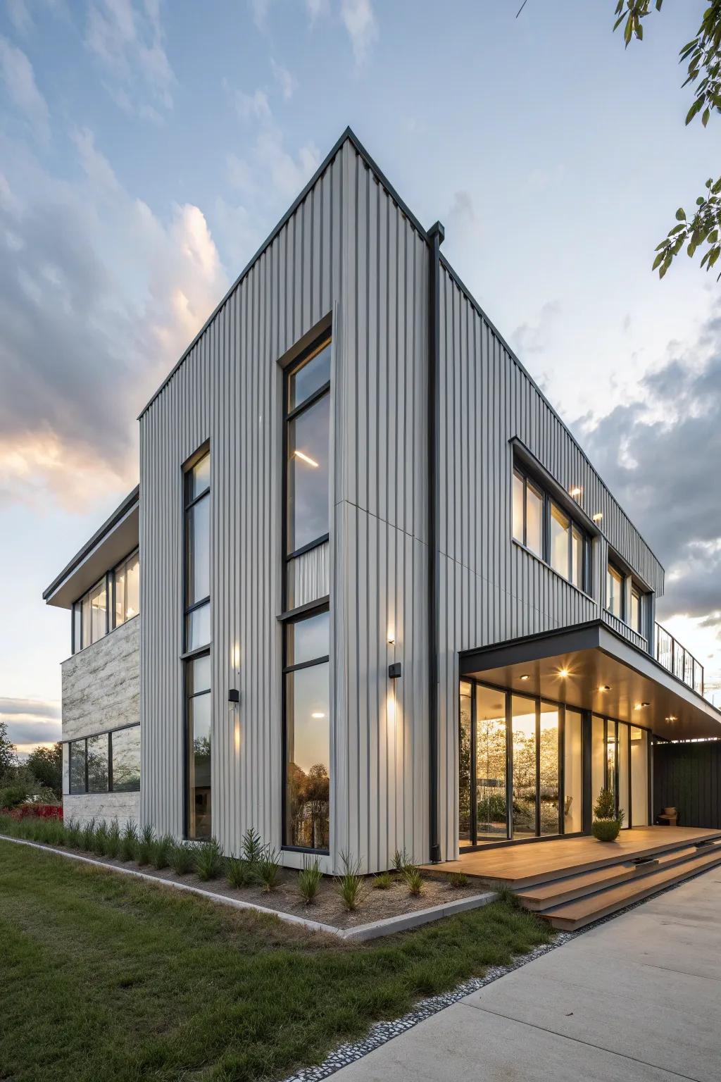 Upright strips add height and elegance to your home's exterior.