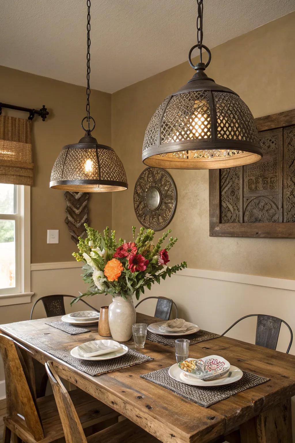 Textured iron details add depth and interest to farm-style decor.