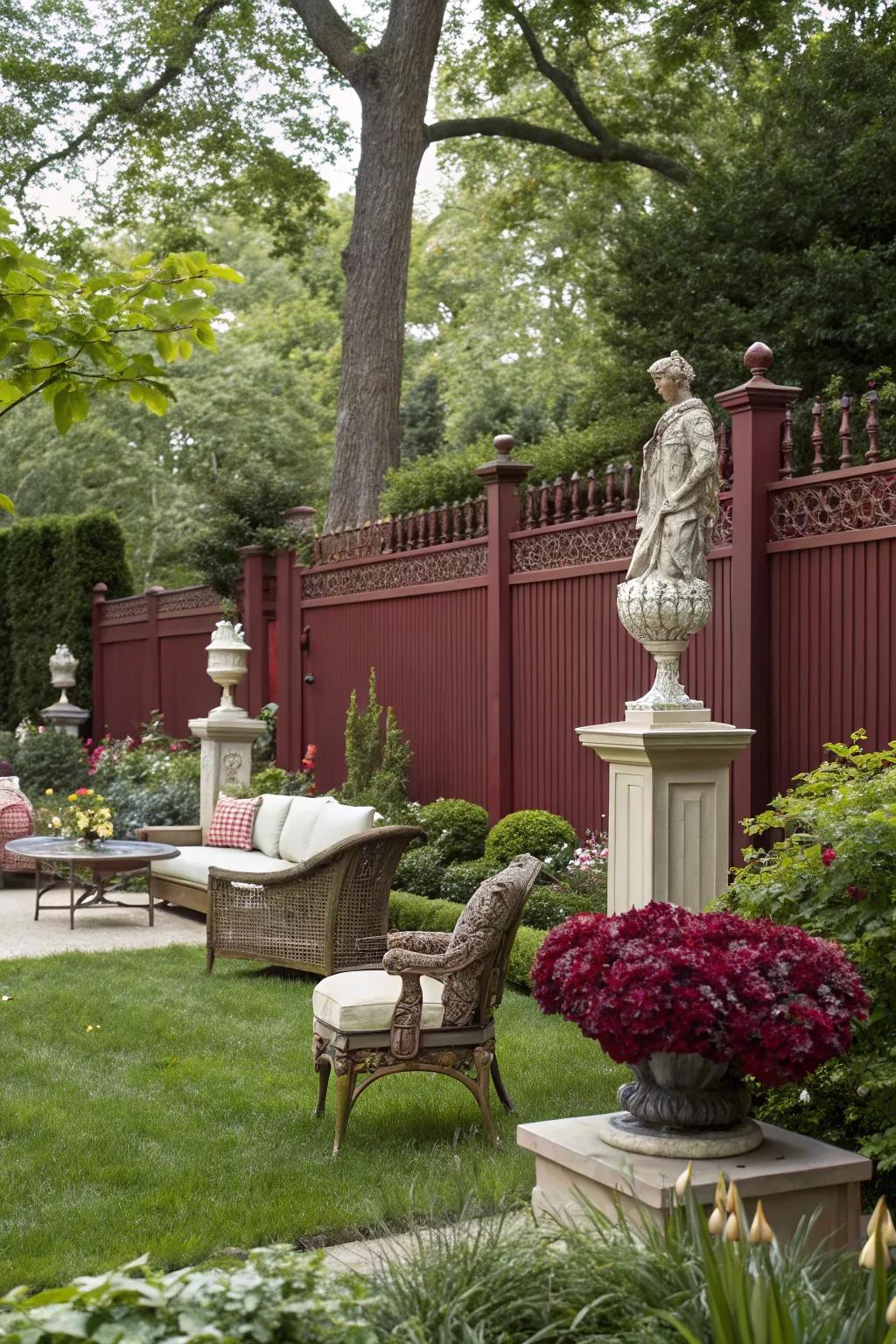 Wine fences add a touch of luxury to garden spaces.