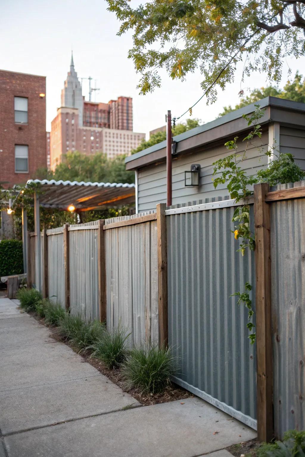 Currugated steel affix resilience and an industrial vibe.