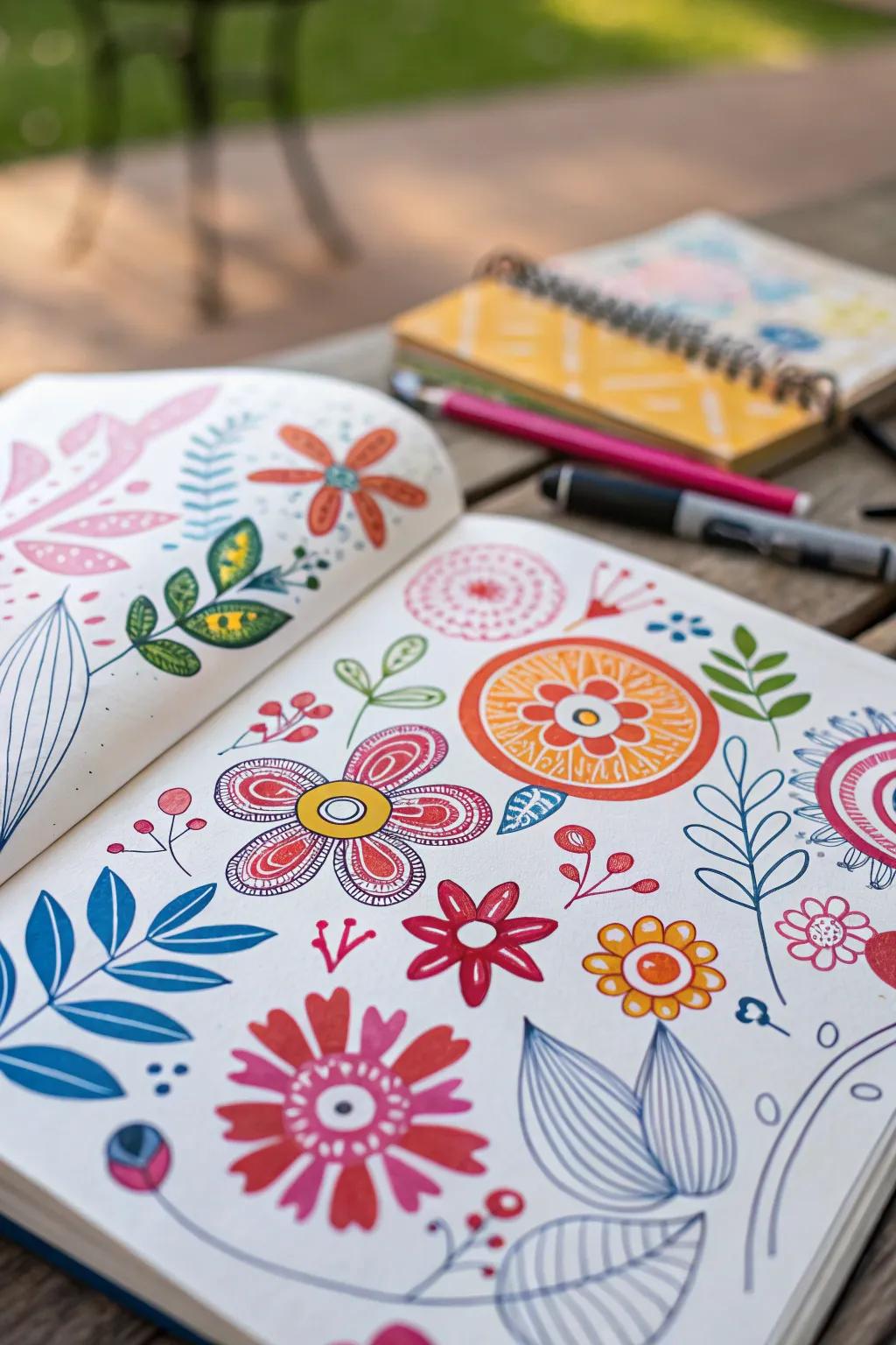 Abstract blossoms provide a modern art twist to your designs.