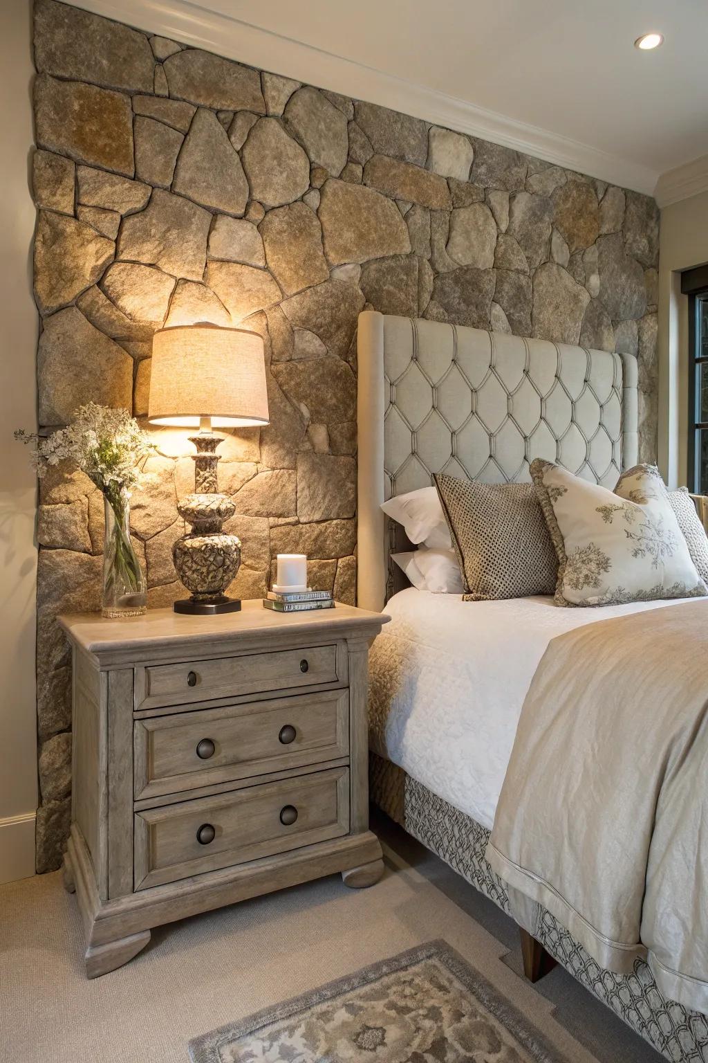 Stone features provide robust, natural texture.