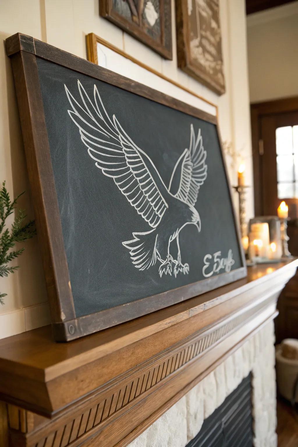 An eagle silhouette for a striking slate centerpiece.