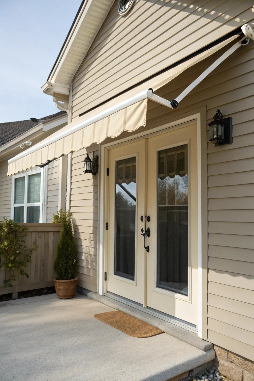 Roll-away overhangs provide practical flexibility.