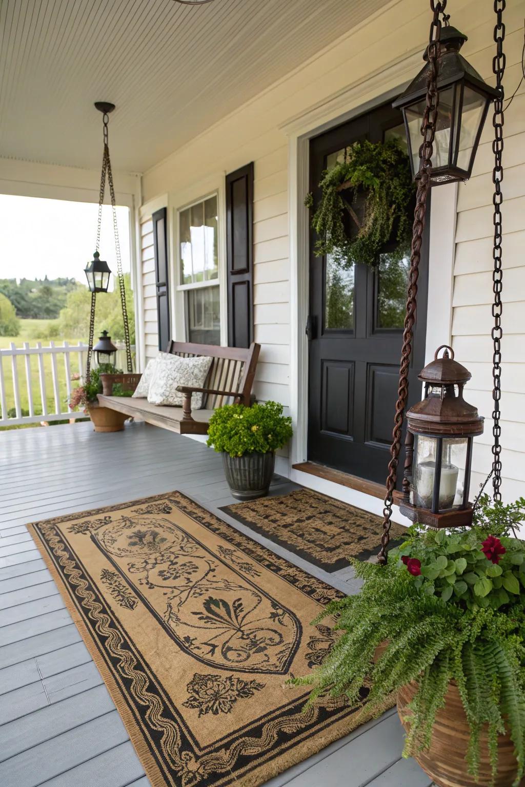 A retro-styled doormat with nostalgic charm.