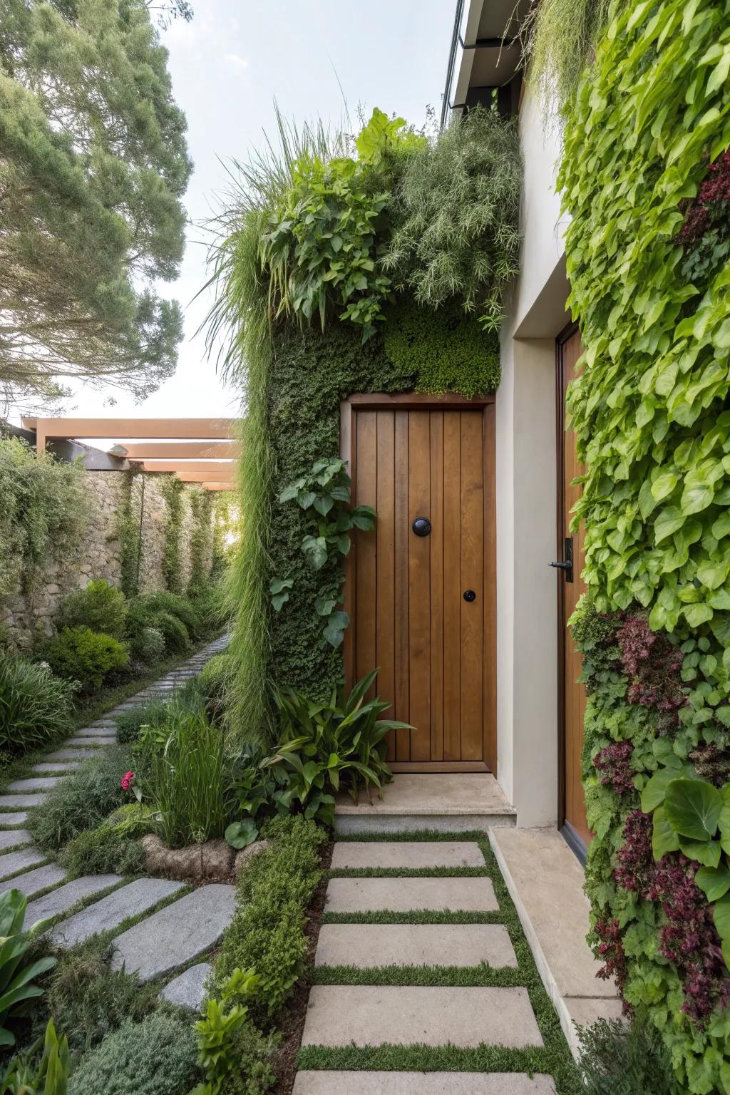 Fashion a sensational entrance through vertical gardens.