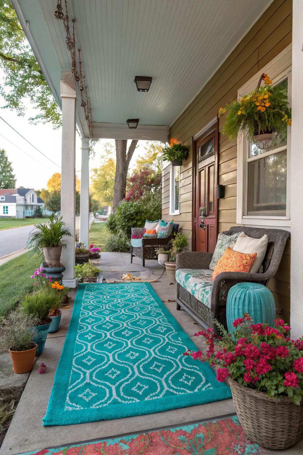 Vibrant colors create a daring and energetic statement.