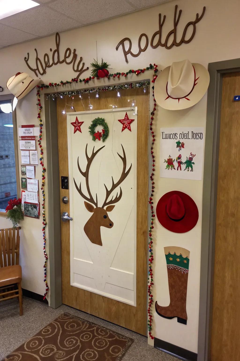 A reindeer stampede injects a nuance of rustic amusement into your Yuletide portal décor.