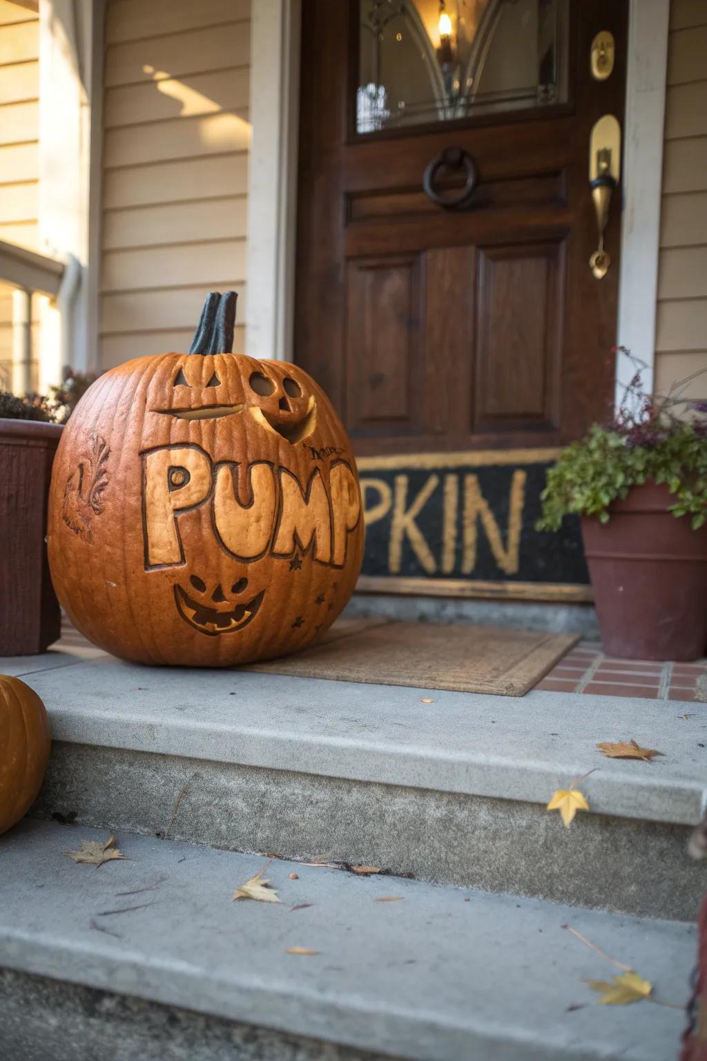 A whimsical gourd delivering smiles and laughter to Halloween festivities.