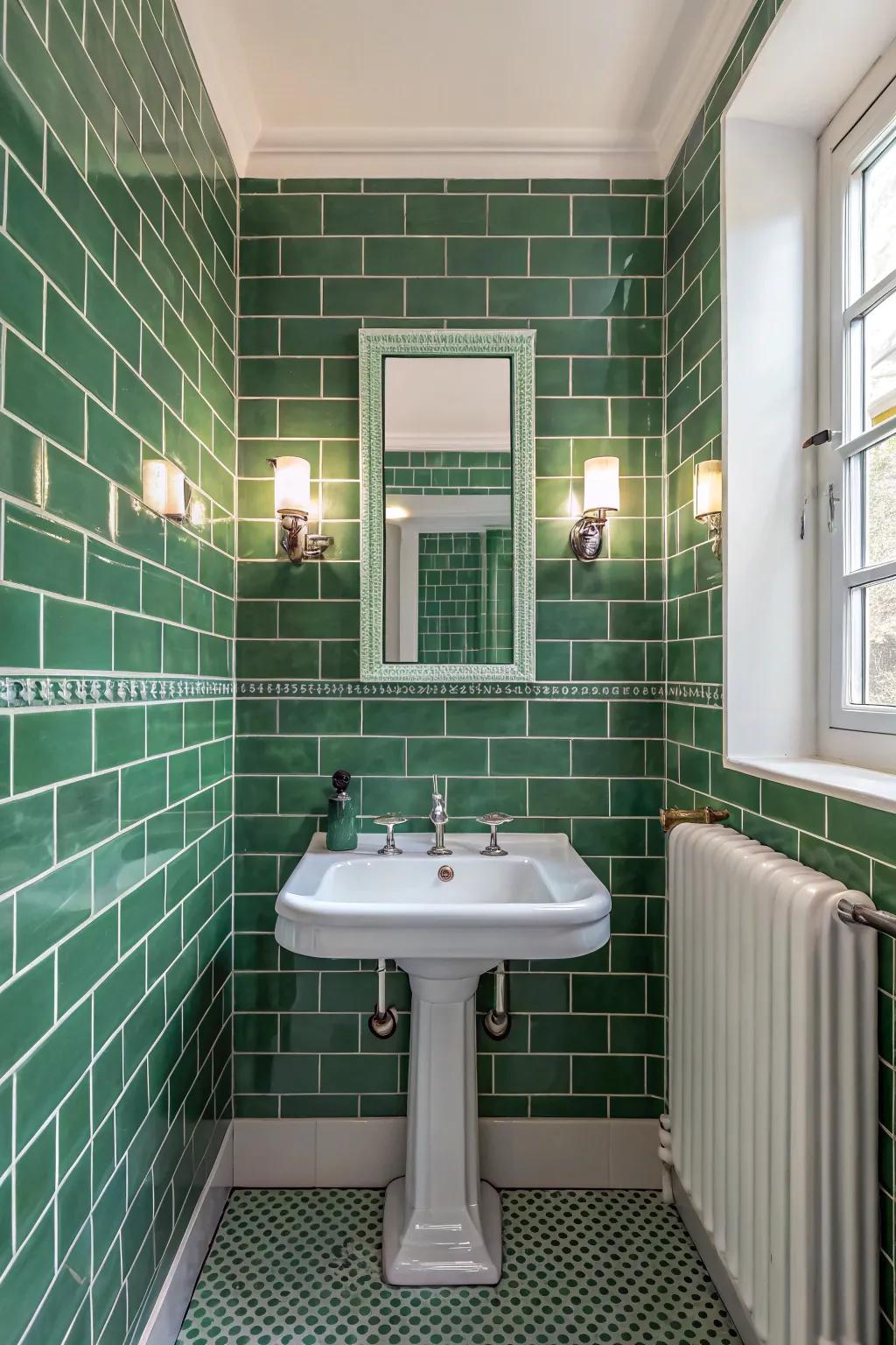 The adaptability of <strong><em>green subway</em></strong> tiles is timeless.” loading=”lazy” class=”pimg”>
	</picture><figcaption>The adaptability of <strong><em>green subway</em></strong> tiles is timeless.</figcaption></figure>
<p>The timeless appearance of <strong><em>green subway</em></strong> tiles is both adaptable and elegant. I frequently suggest them because of their timeless appeal and simplicity of upkeep.</p>
<h3>Give these a look:</h3>
<ul class=