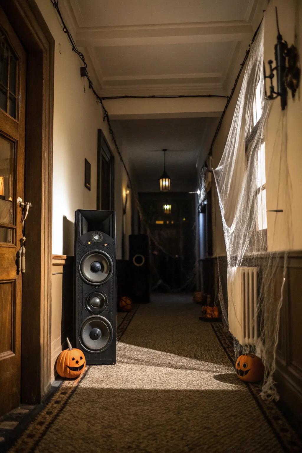 Set the mood with enigmatic music and sounds.