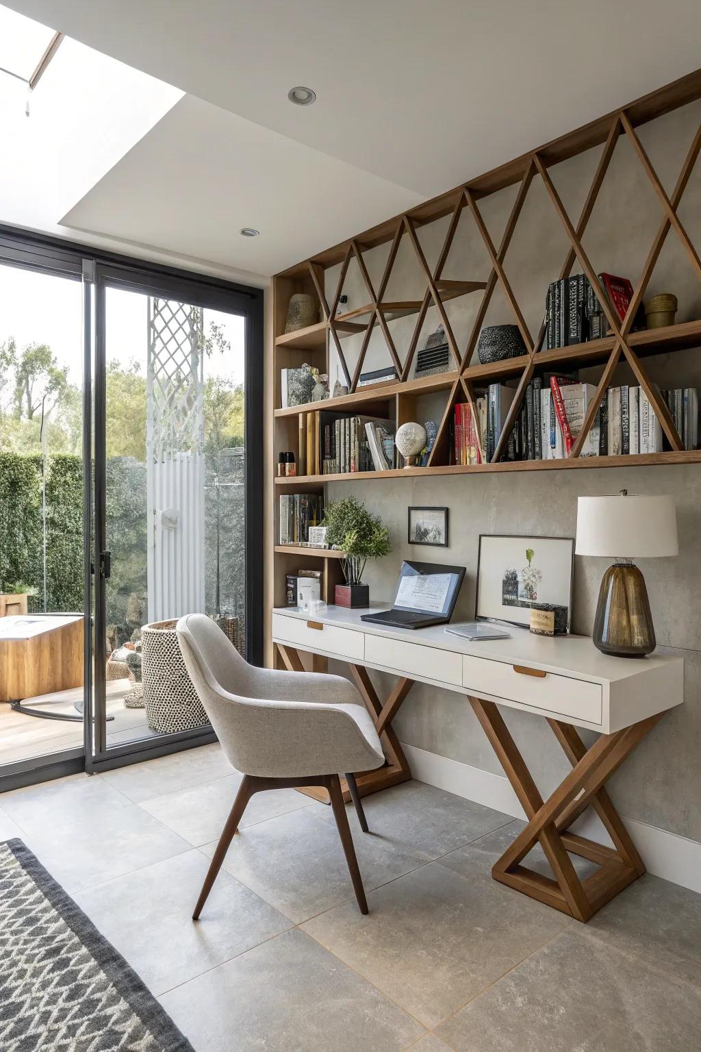Building layout aspects add a distinctive edge to your home office.