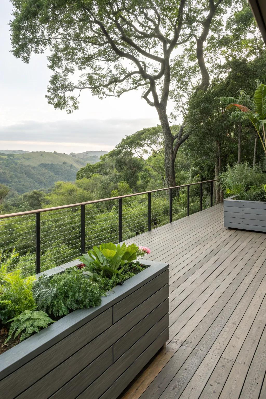 Seamless integration with the scenery elevates the deck's allure.