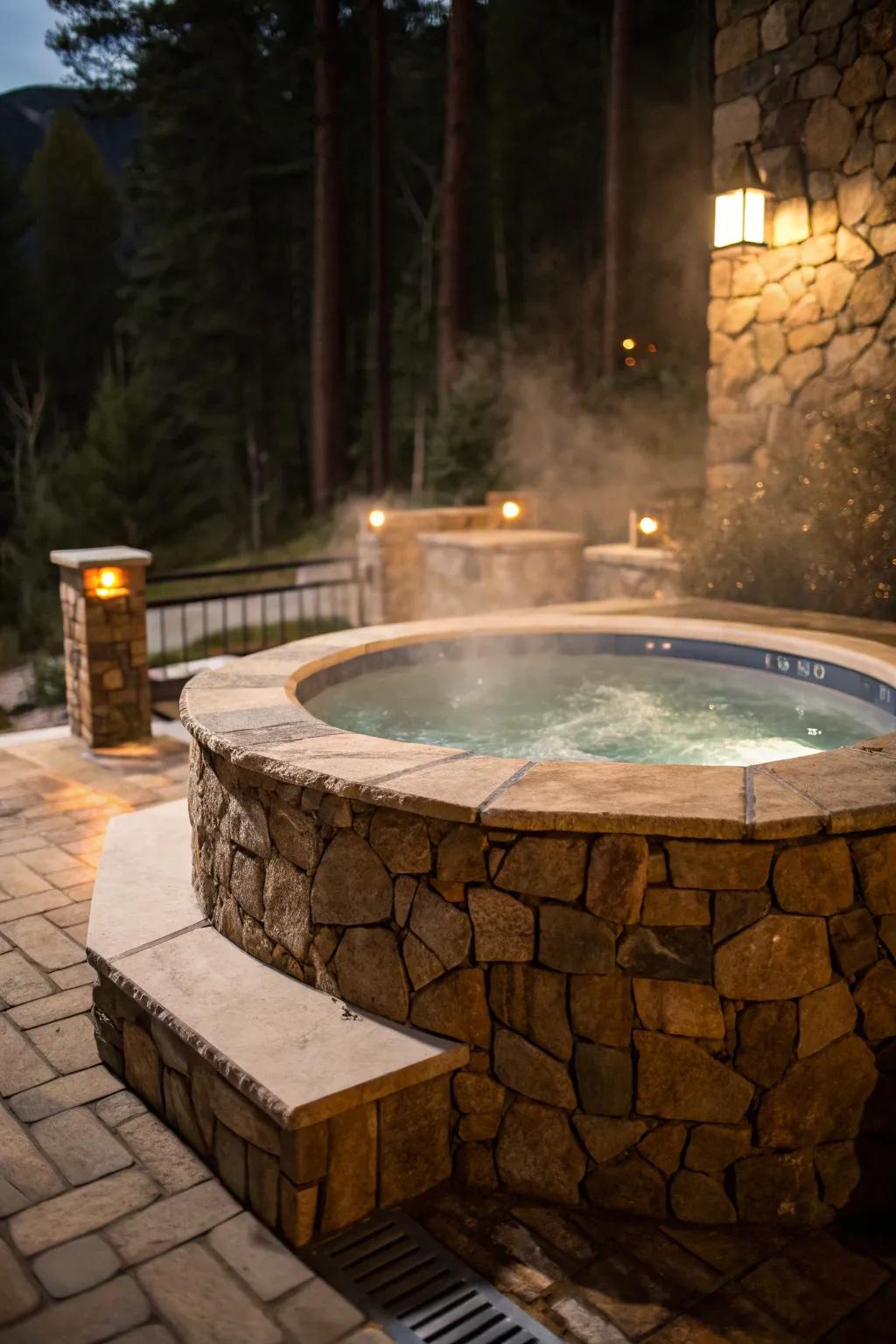 Rock walls offer countryside charm and durable privacy.