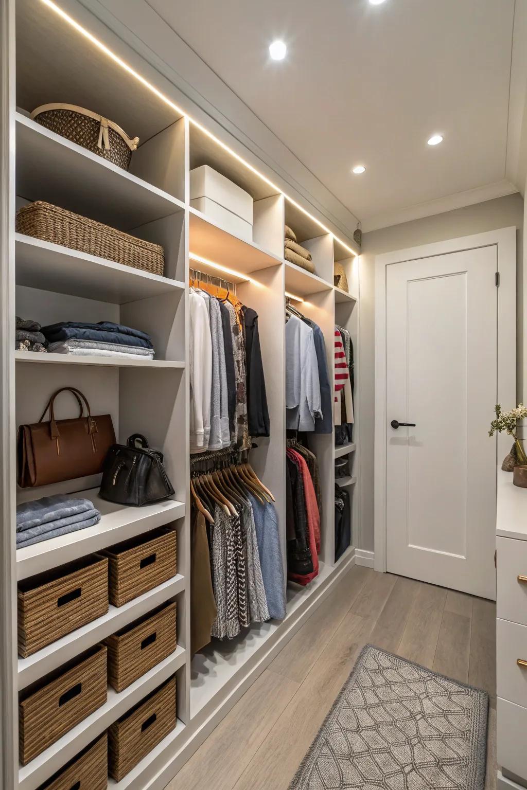 Leaving space allows room for growth and keeps your closet adaptable.