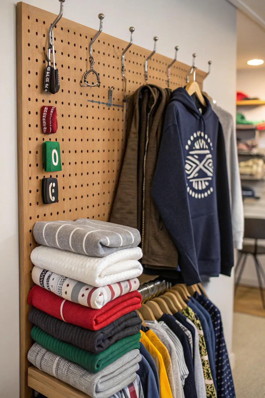 Pegboards make storage creative.