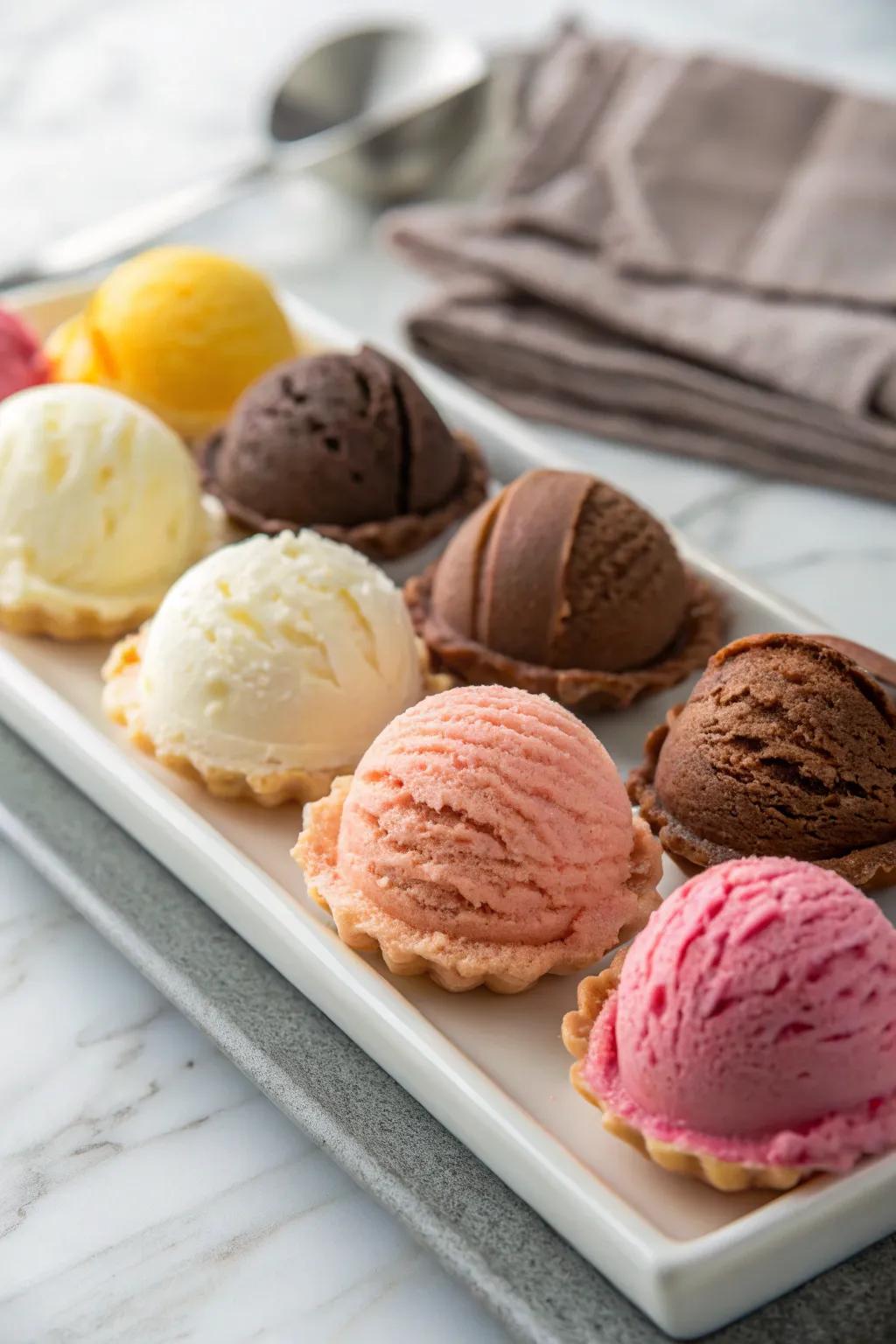 Mini scoops present variety without excess.