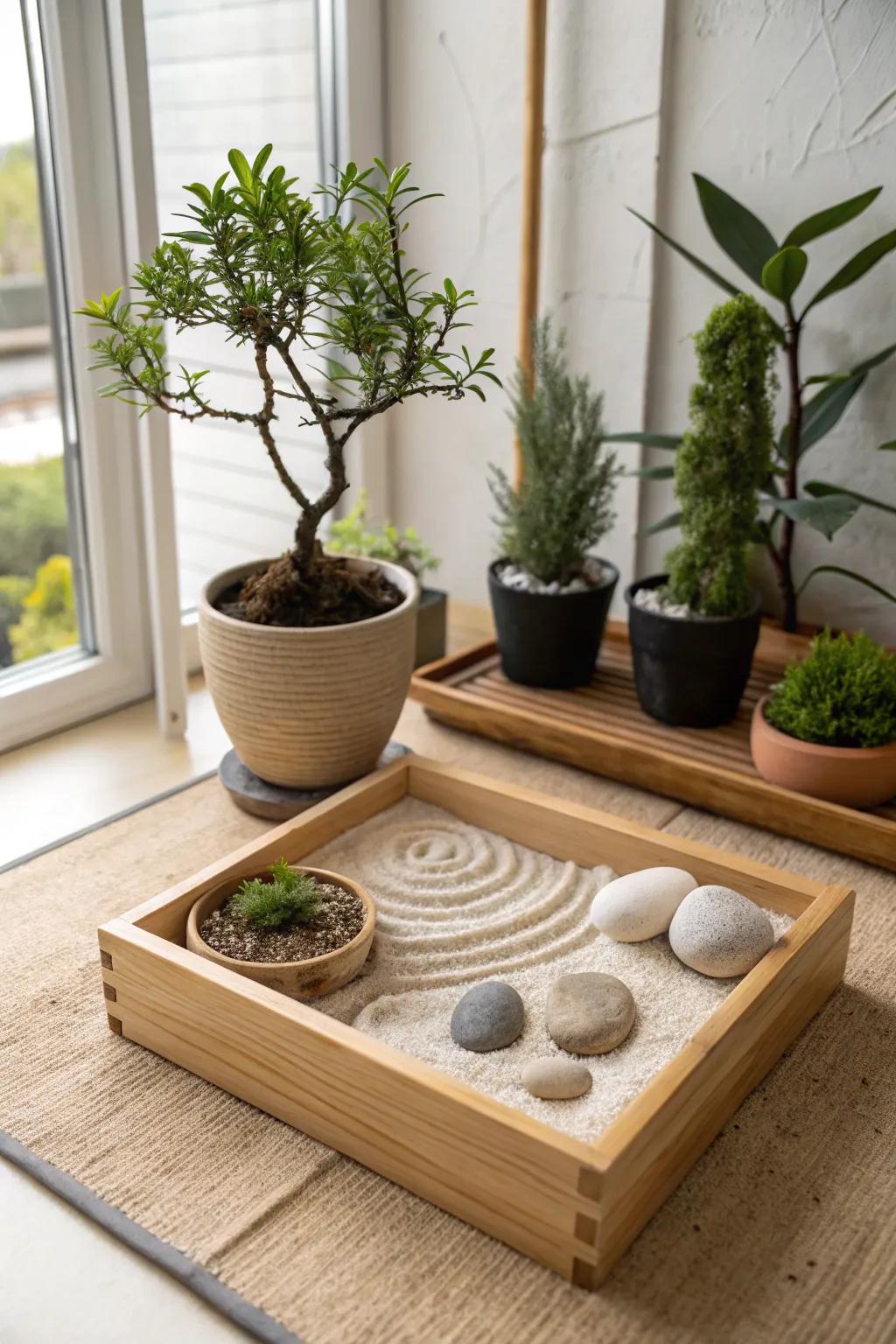 Promote calm using a minimalist interior zen space.