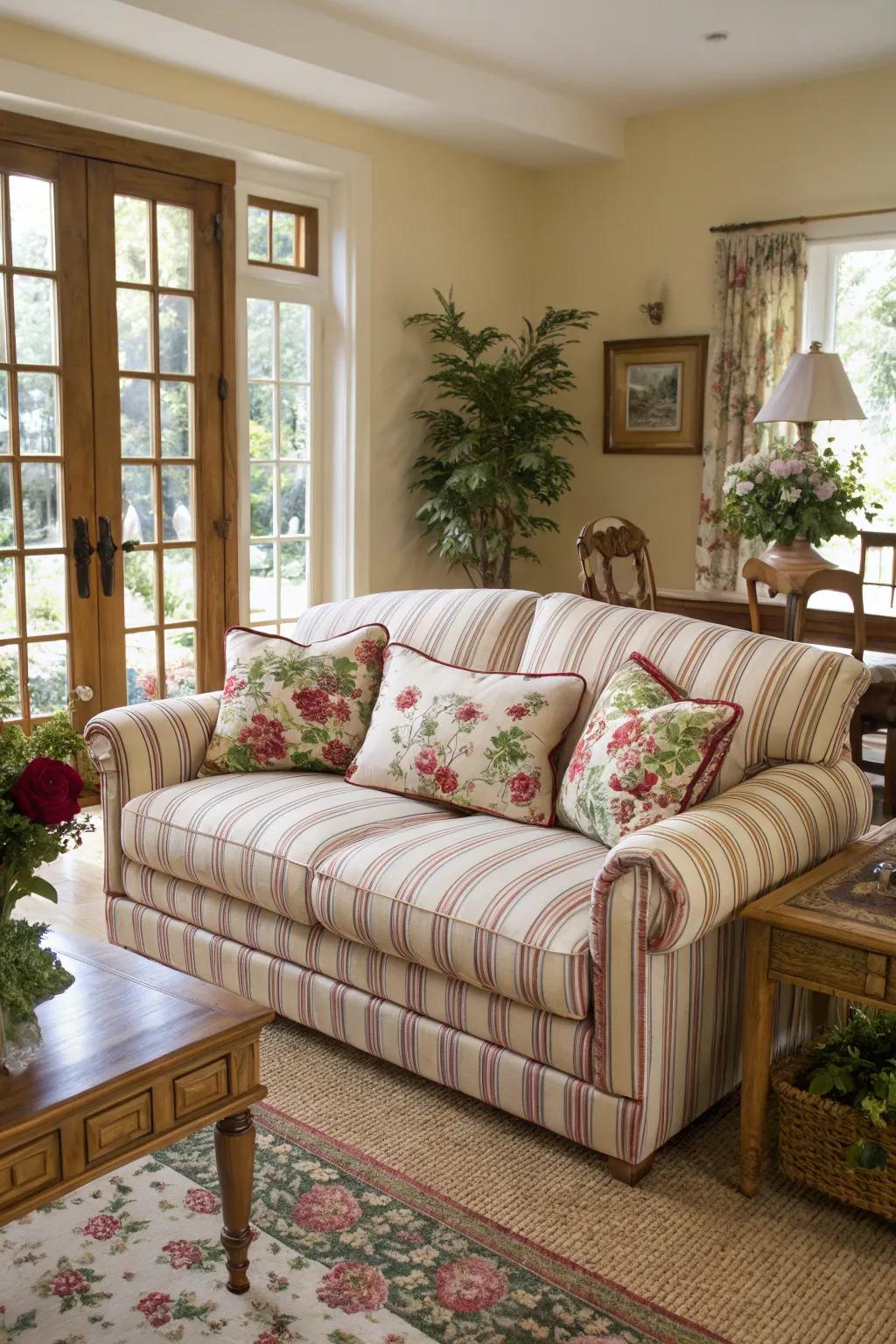 The mixing of patterns introduces dimension and visual intrigue.