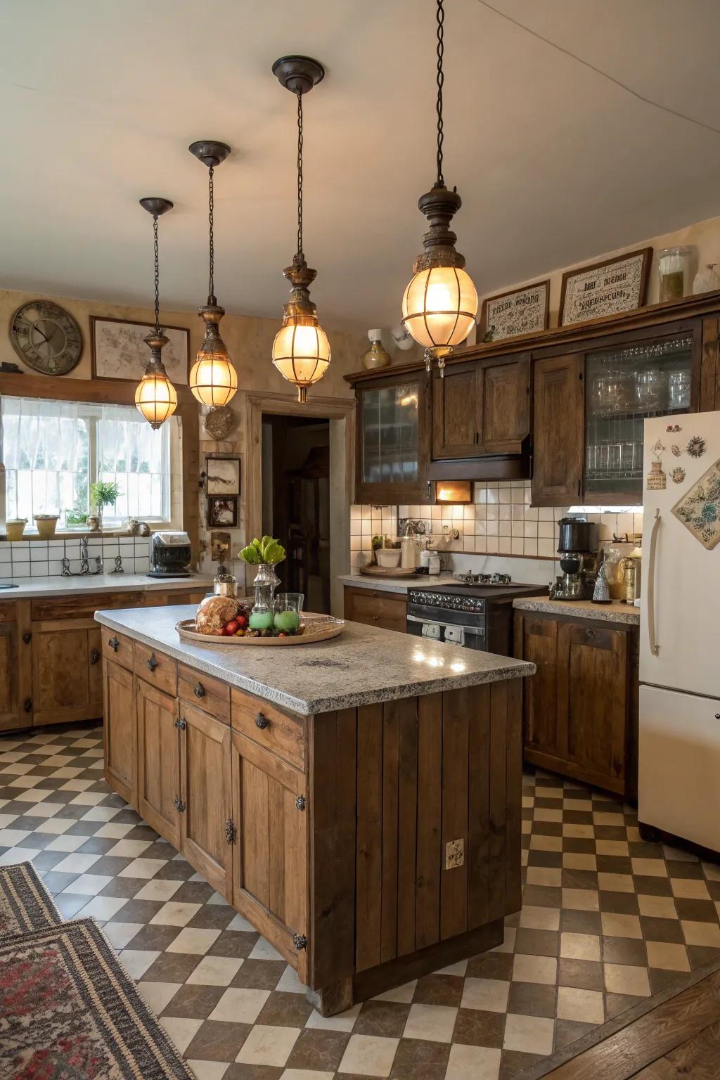 Antique pendants for a timeless touch.