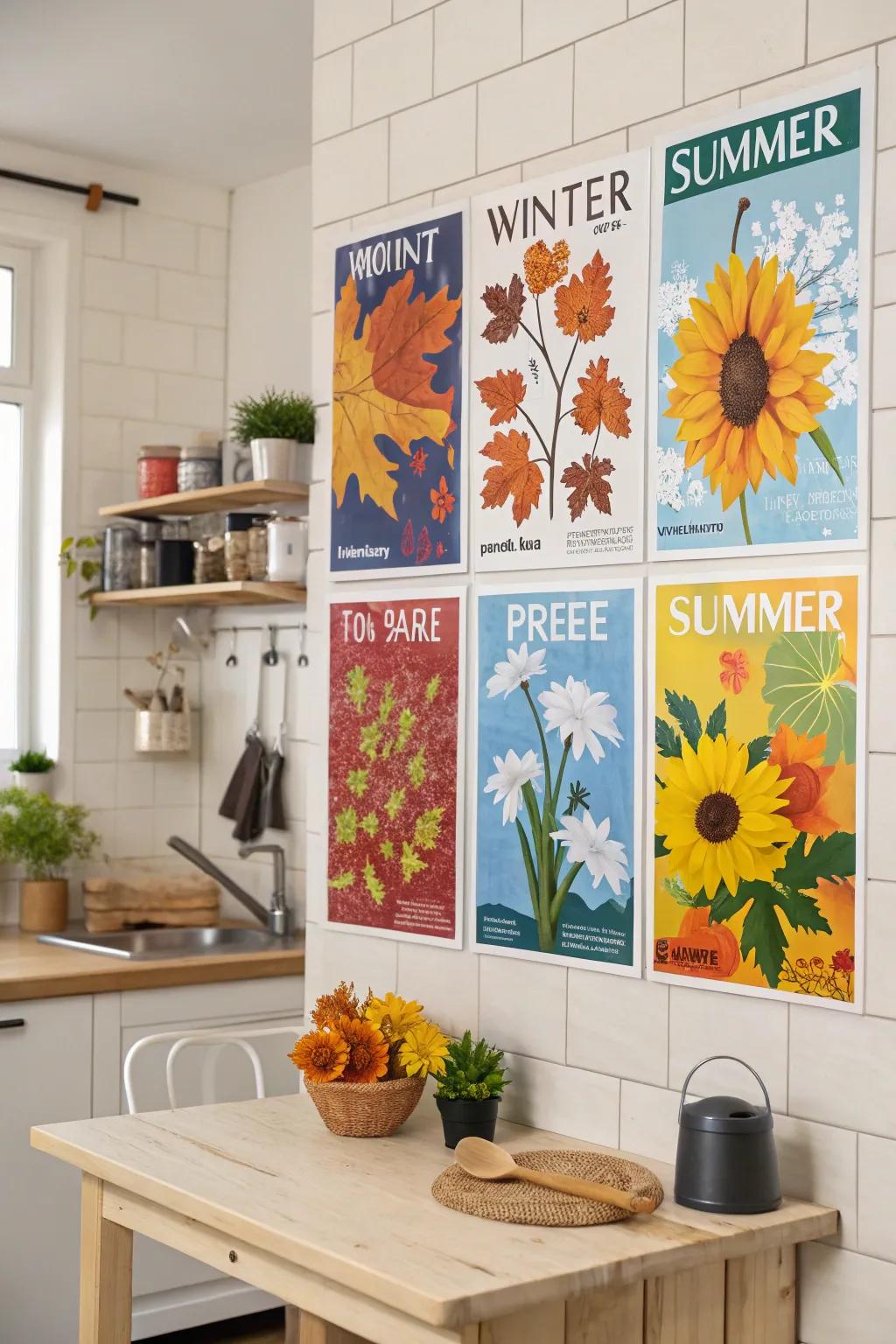Seasonal themed prints to refresh your kitchen decor.