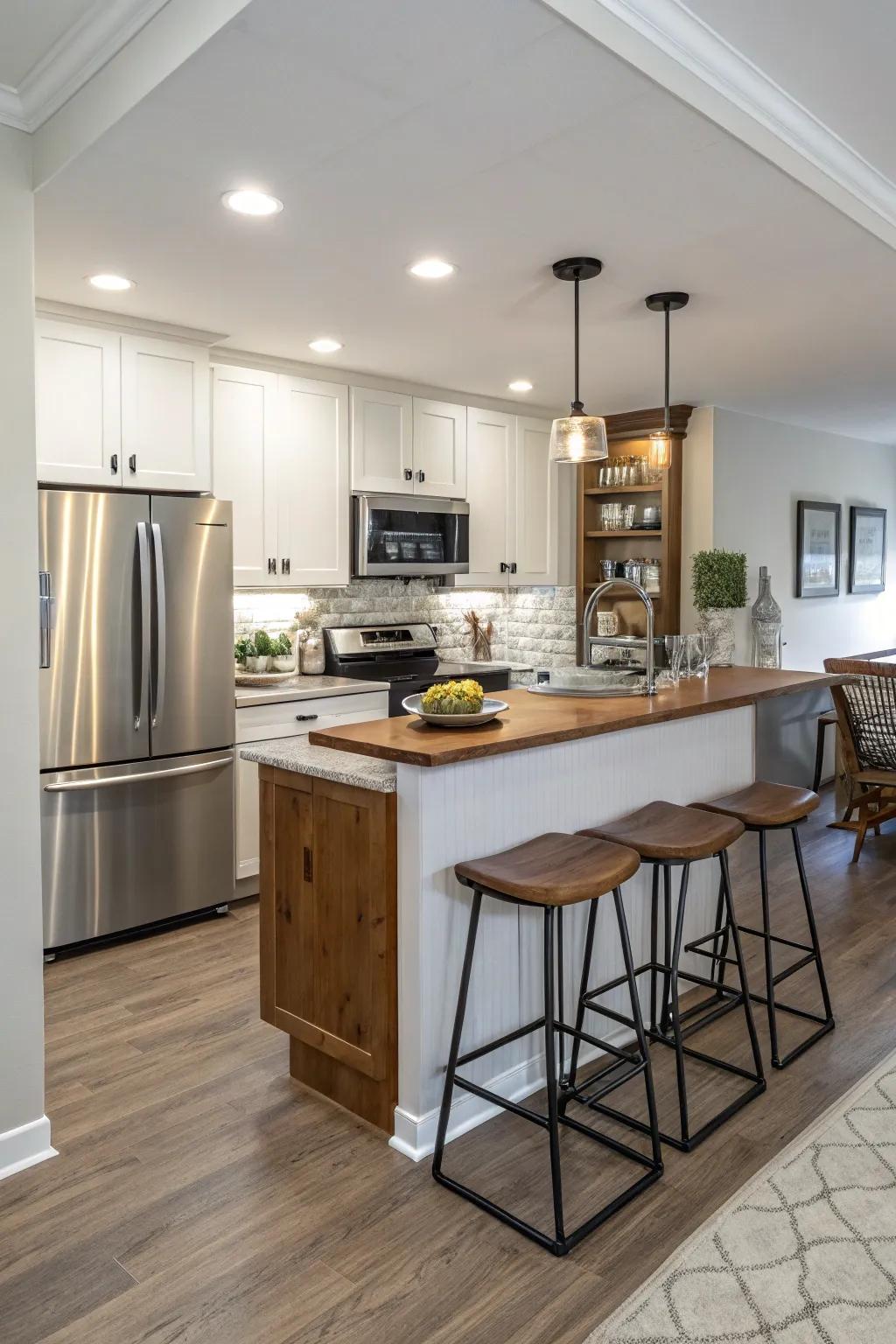 A counter extension delivering a practical and stylish solution for limited space.