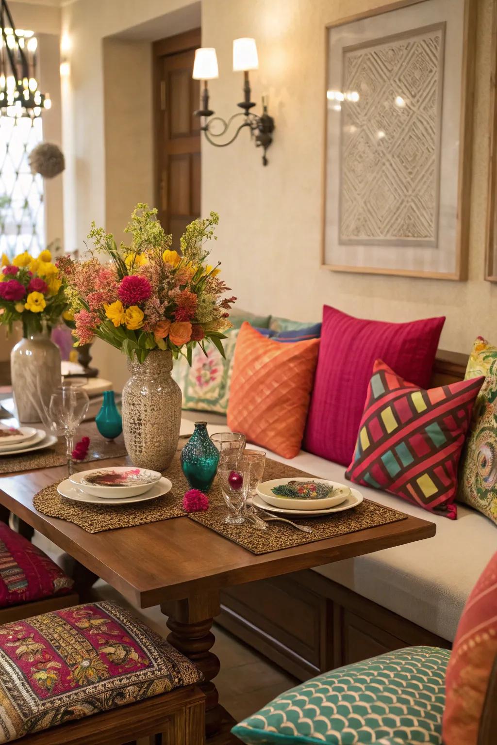 A splash of color can infuse vibrancy into a neutral space.