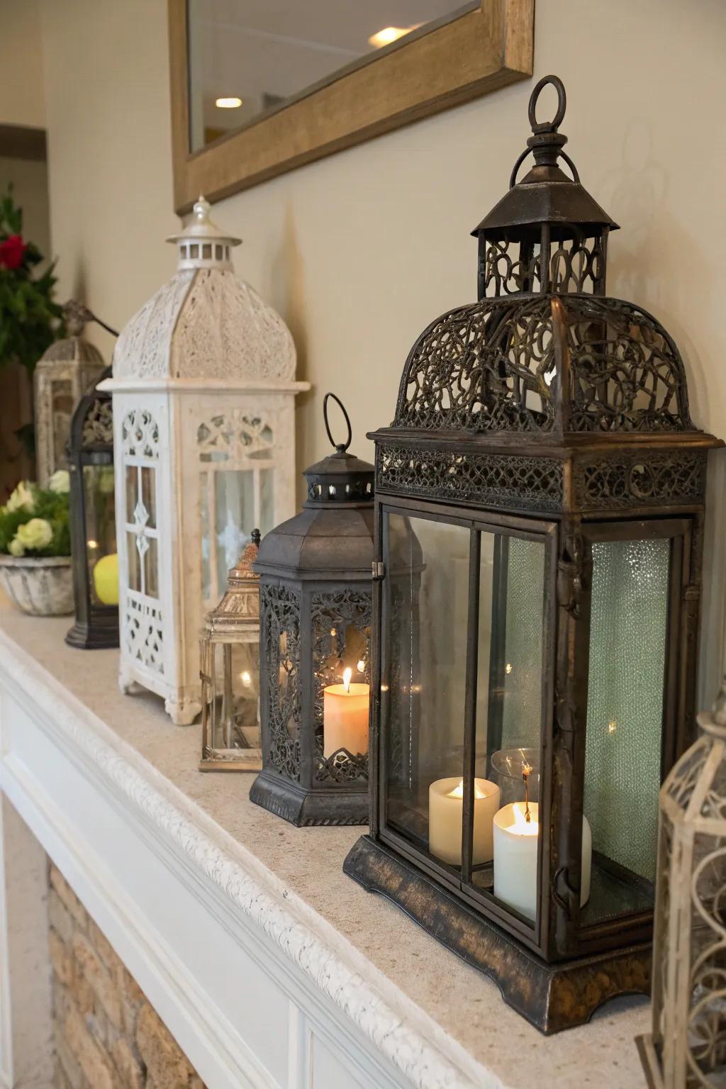 Unite and match lantern kinds for an eclectic aesthetic.
