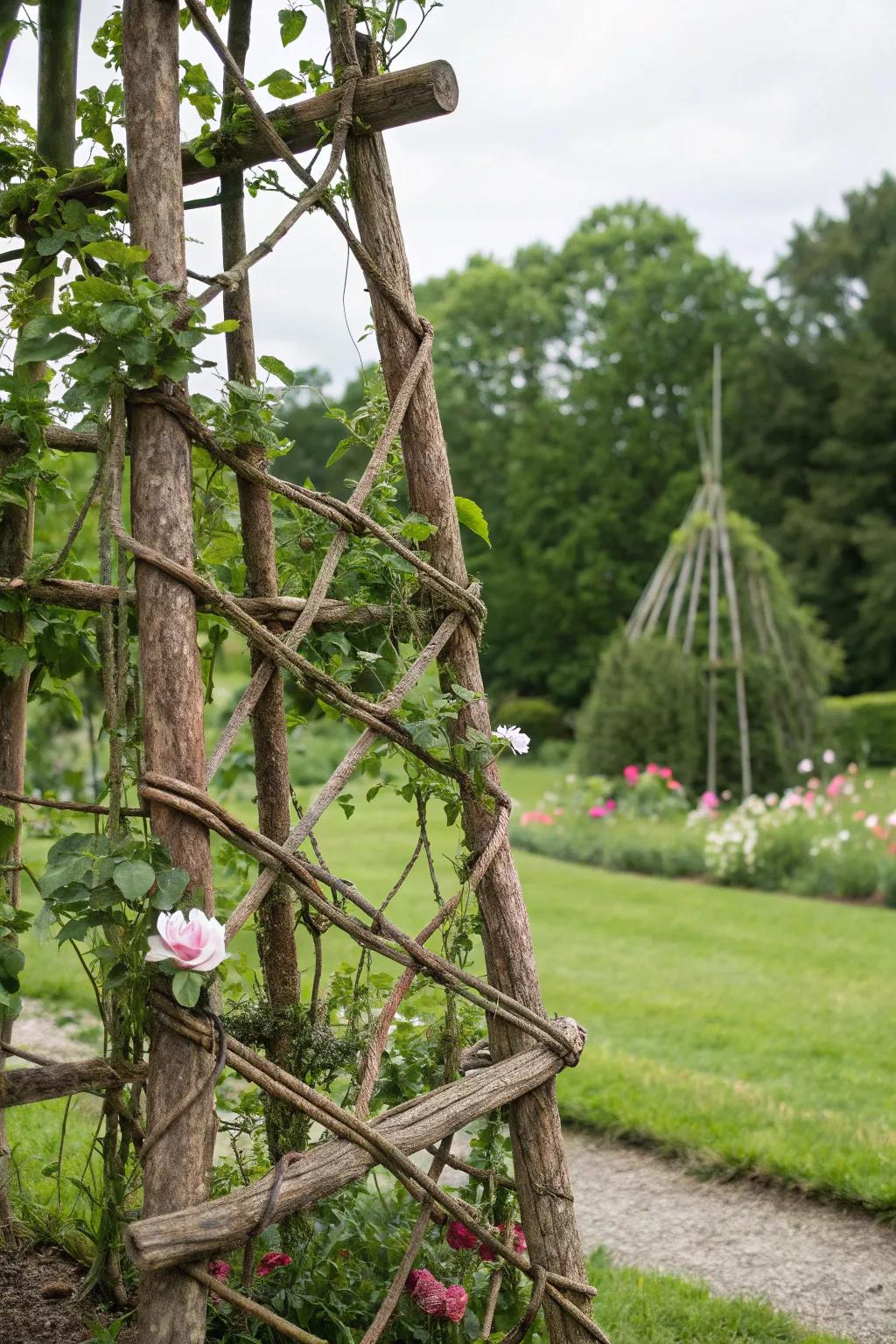 Introduce countryside charm with a sprig and cord weave.