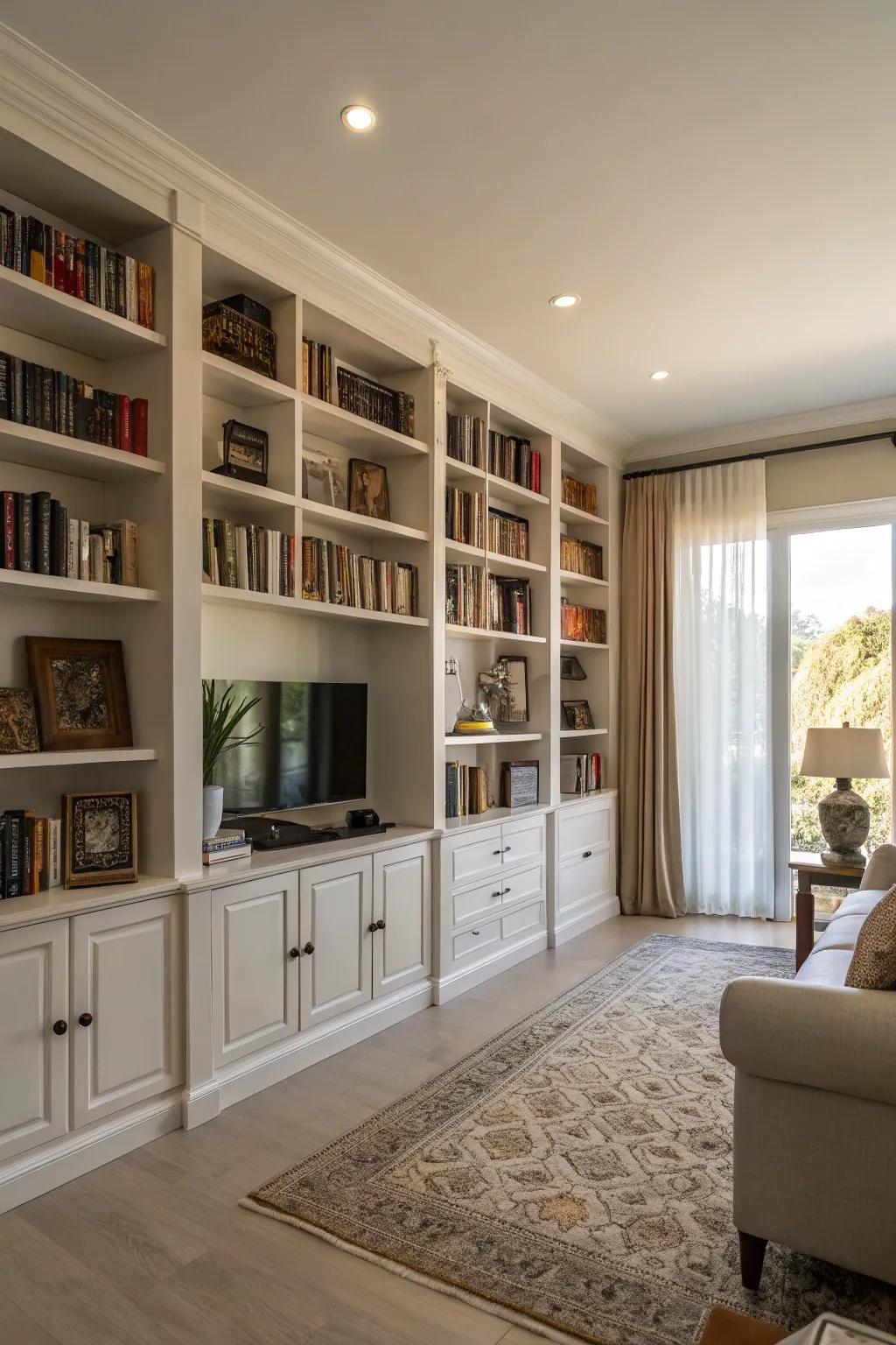 Upward elements elevate the room's design.