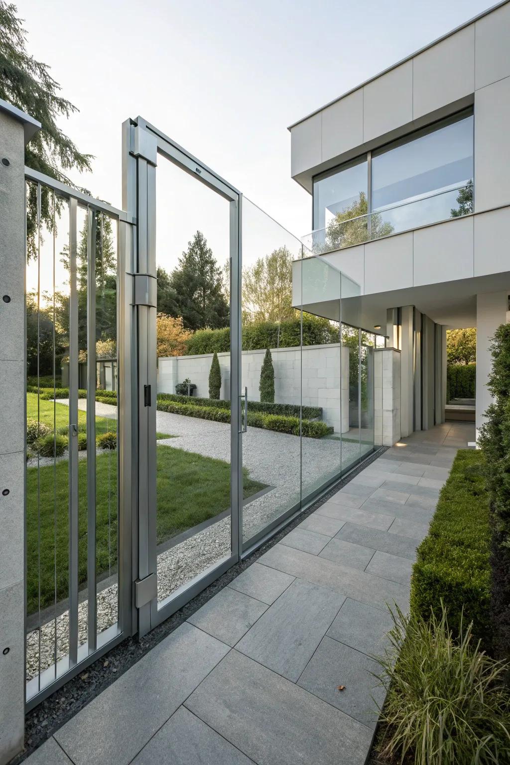 Modern glass and metal combination access