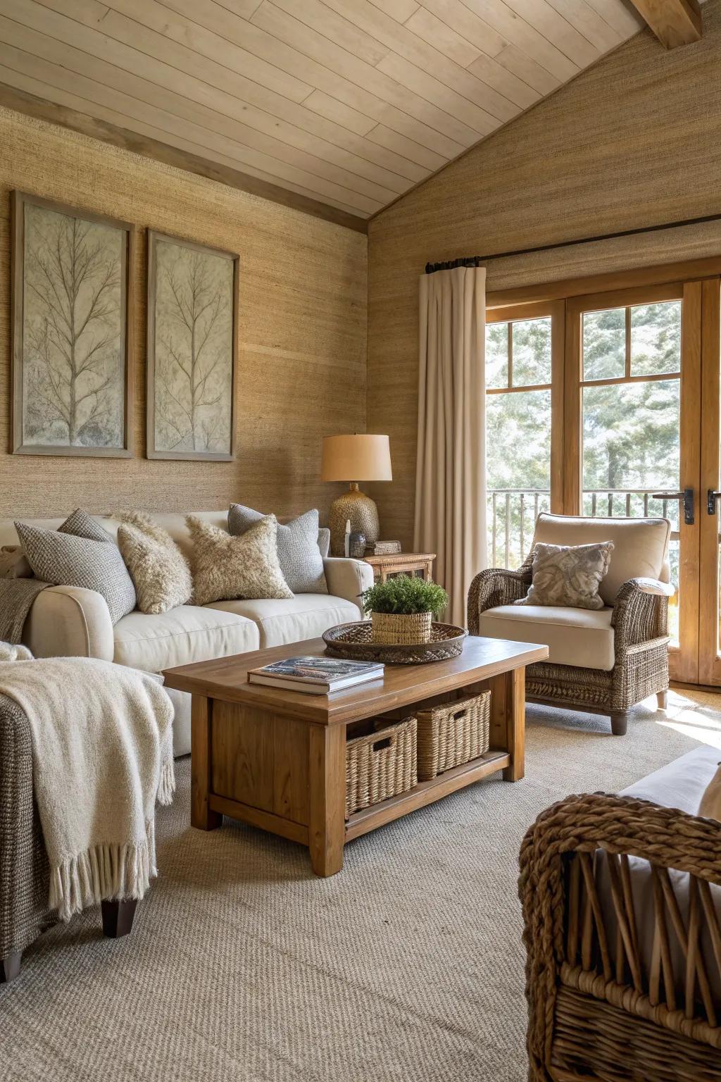 Nature-inspired textures for subtle interest.