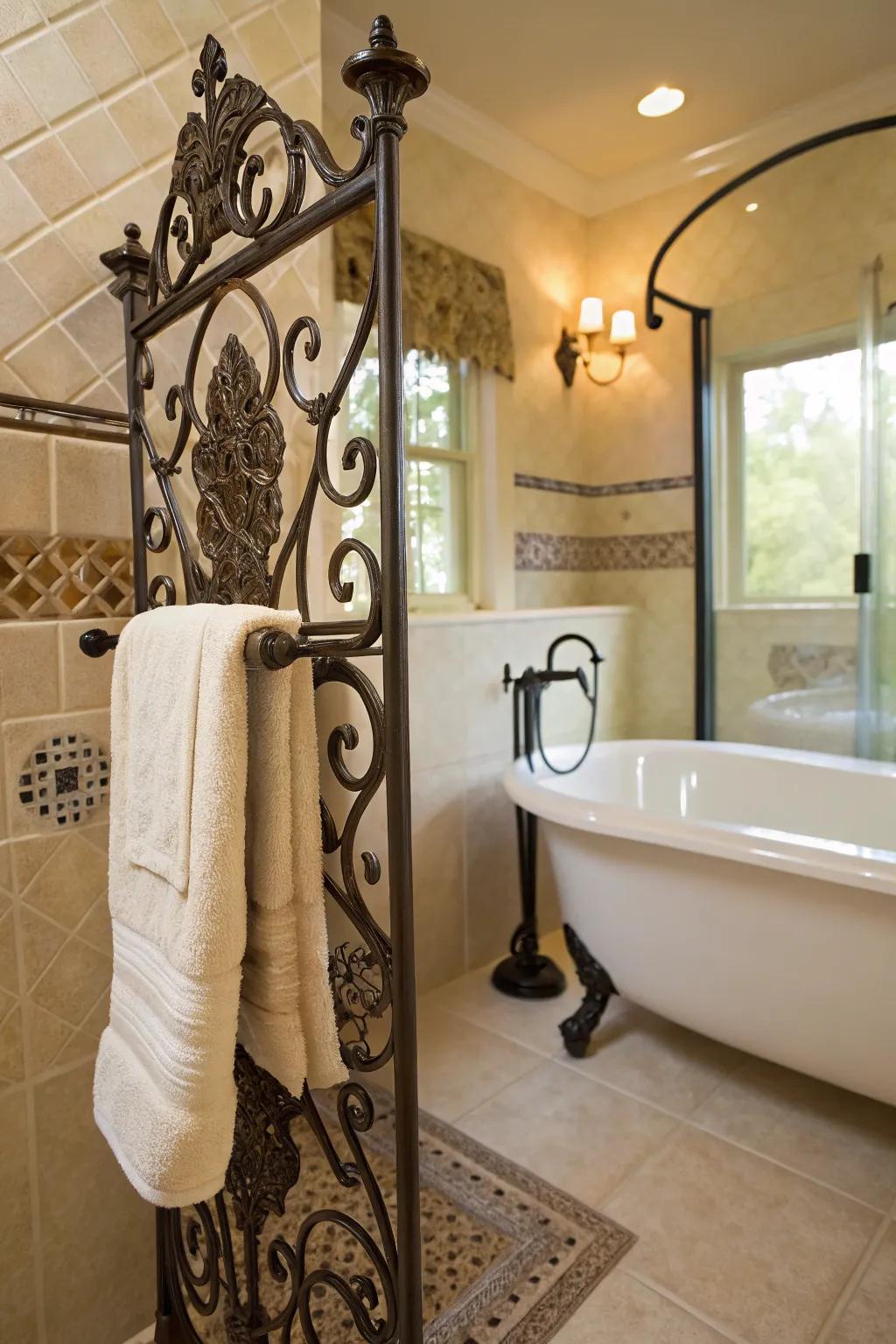 Wrought iron pieces add strength and character.