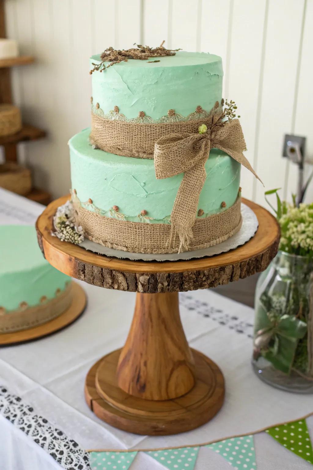 A seafoam confection featuring provincial elegance and charm.
