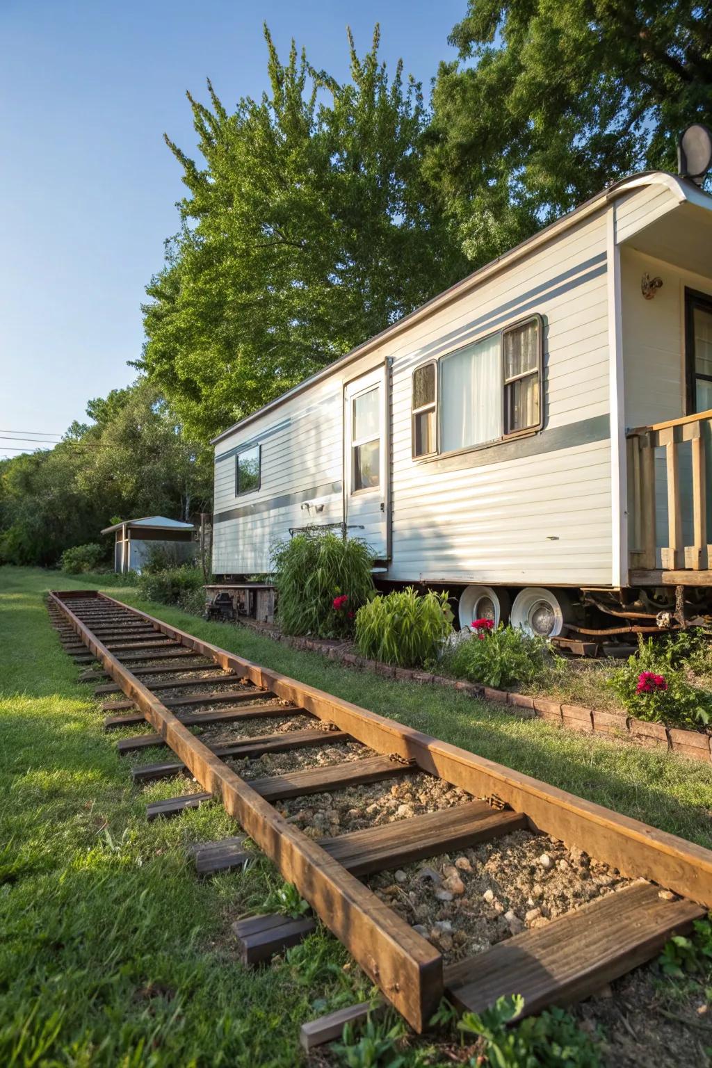 Railroad supports offer an unparalleled and rough-hewn baseboard option.