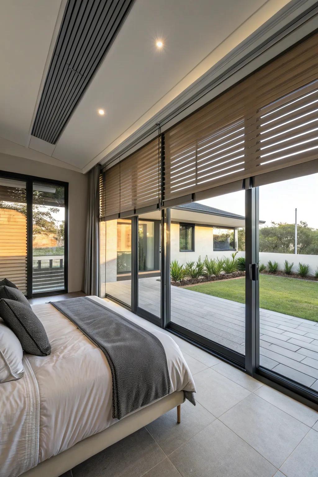 Exterior screens symbolizing a refined and secure element